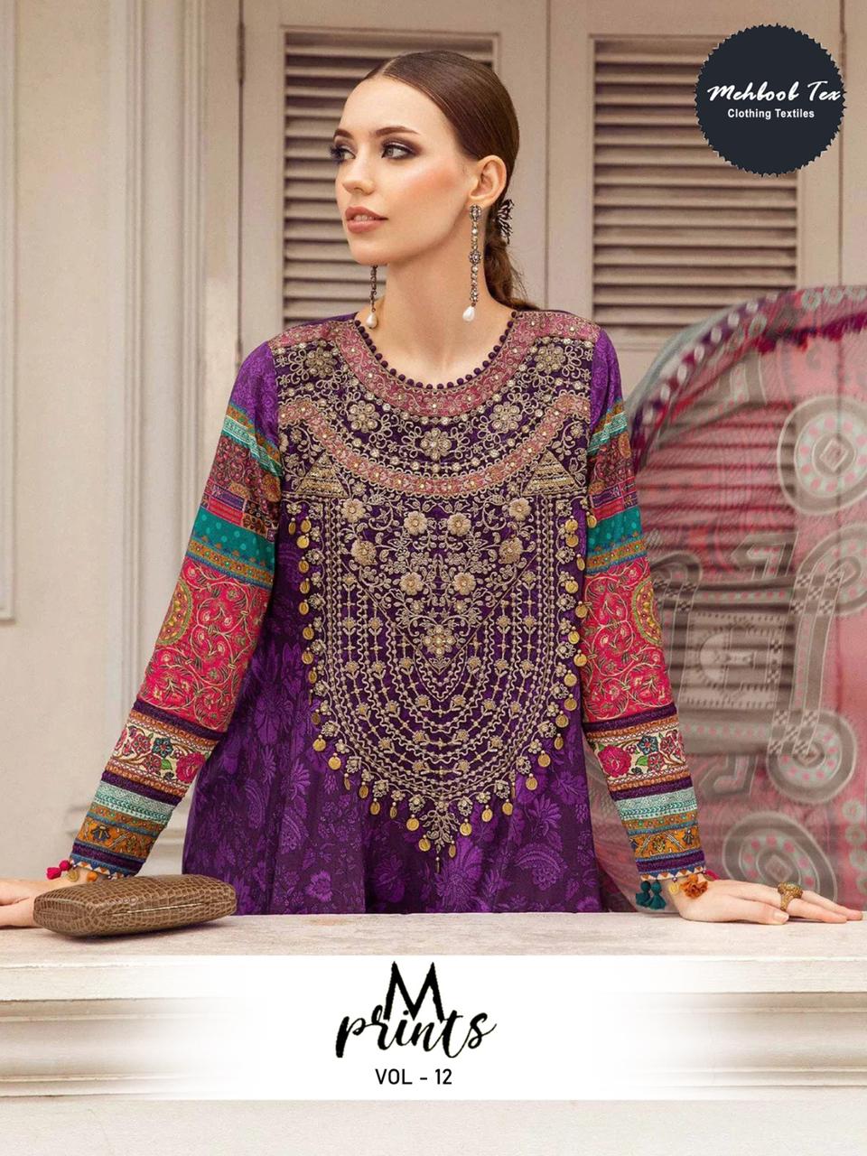 M Print Vol 12 Lawn Cotton Pakistani Suits Catalog